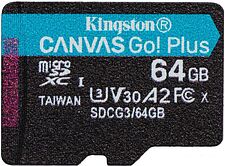 Карта памяти Kingston Canvas Go! Plus microSDXC 64GB (с адаптером) Карта памяти Kingston Canvas Go! Plus microSDXC 64GB (с адаптером)