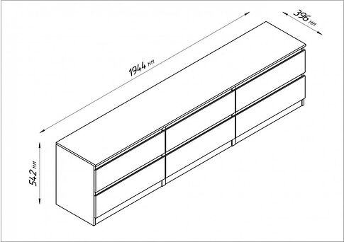 Тумба Mio Tesoro Кастор 6 ящиков 2.03.03.110.4 (серый)