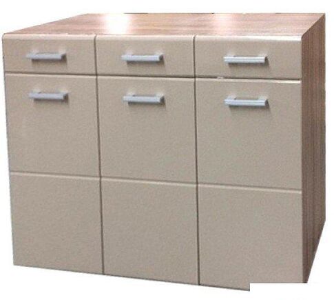 Комод Стендмебель Симба 3 ящика (кофе с молоком-ясень шимо темный)