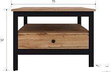 Журнальный столик BRW Loft LAW (дуб вотан/черный)