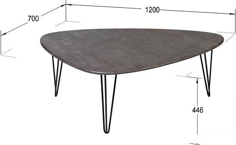 Журнальный столик Калифорния мебель Престон (серый бетон)