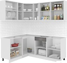 Угловая кухня Кортекс-мебель Корнелия Экстра 1.5x2.0 без столешницы (дуб сонома/венге)