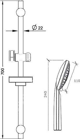 Душевой гарнитур  Esko SCS5B