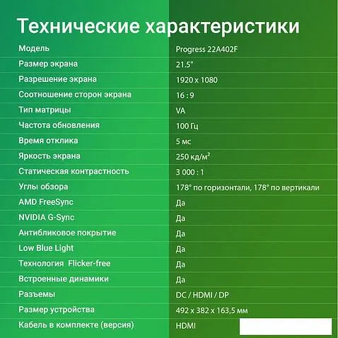 Монитор Digma Progress 22A402F