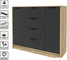 Тумба Интерлиния Концепт КТ-Т120 (антрацит/дуб золотой)