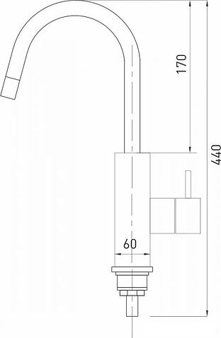 Проточный электрический водонагреватель-кран Mixline WH-005 (серебристый)