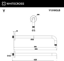 Держатель верхнего душа Whitecross Y1310GLB (брашированное золото)