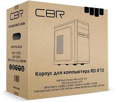 Корпус CBR RD873 400W PCC-MATX-RD873-400W