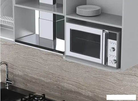 Готовая кухня Интерлиния Мила Лайт 2.2 ВТ (белый платинум/бетон портленд/белый гранит)