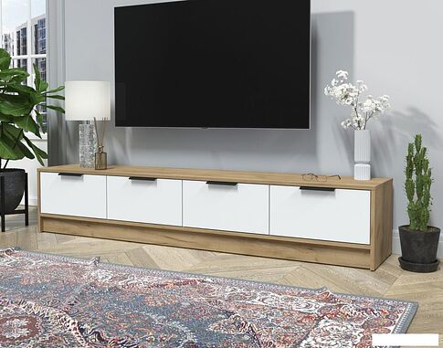 Тумба Интерлиния ТВ Концепт КТ-ТВ4-35 (белый платинум/дуб золотой)