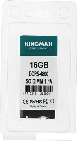 Оперативная память Kingmax 16ГБ DDR5 SODIMM 4800 МГц KM-SD5-4800-16GS