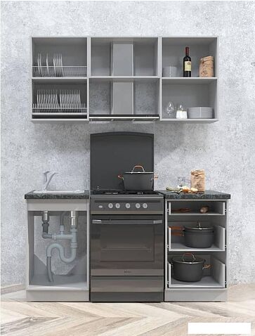 Готовая кухня Интерлиния Мила Матте 1.6 Б (белый/белый/кастилло темный)