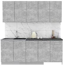 Готовая кухня Интерлиния Мила Лайт 2.0 (бетон-бетон-кастилло темный)