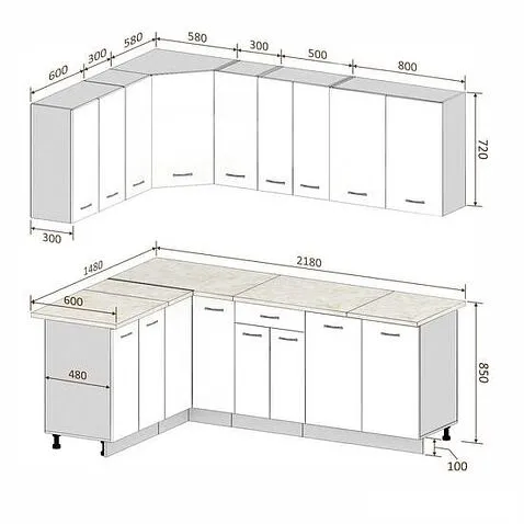 Готовая кухня Кортекс-мебель Корнелия Лира 1.5x2.2 (дуб сонома/венге/мадрид)