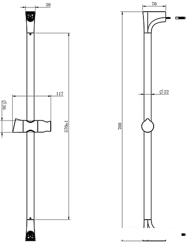 Душевая штанга Rubineta Viko 621021