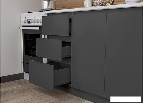 Готовая кухня Артём-Мебель Мэри СН-114 ДСП 1.4м (серый графит)