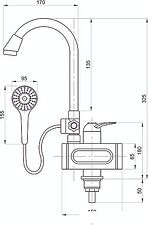 Проточный электрический водонагреватель кран+душ Mixline WH-004 (белый) Проточный электрический водонагреватель кран+душ Mixline WH-004 (белый)