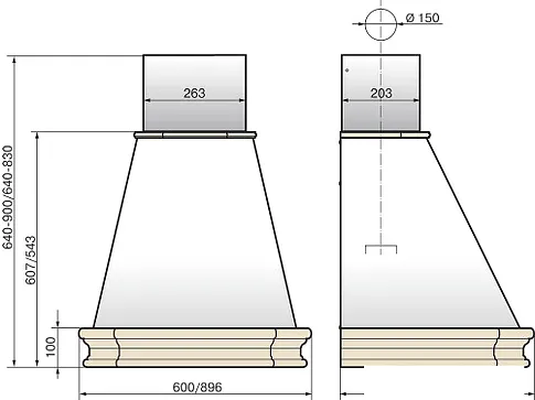 Кухонная вытяжка Elikor Пергола 90П-650-П3Д (бежевый/дуб неокрашенный)