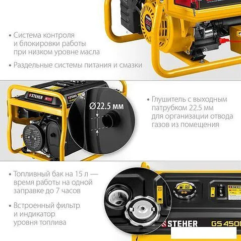 Бензиновый генератор Steher GS-4500Е