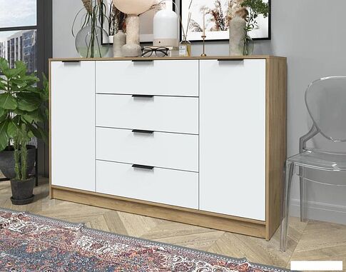 Тумба Интерлиния Концепт КТ-Т160 (белый платинум/дуб золотой)