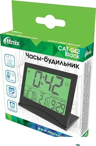 Настольные часы Ritmix CAT-042 (черный)