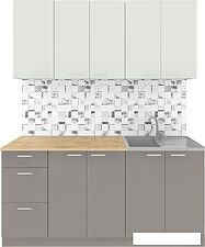 Готовая кухня Агута Альфа 1.6/60 (глиняный серый/холодный серый/дуб бунратти) Готовая кухня Агута Альфа 1.6/60 (глиняный серый/холодный серый/дуб бунратти)