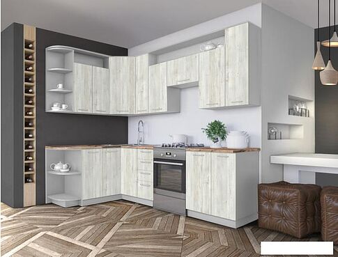 Готовая кухня Артём-Мебель Виола СН-114 без стекла ДСП 1.5x2.6 левая (сосна винтерберг)