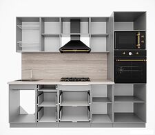 Готовая кухня Интерлиния Мила Деко 2.5 (черный/белый/дуб бунратти)