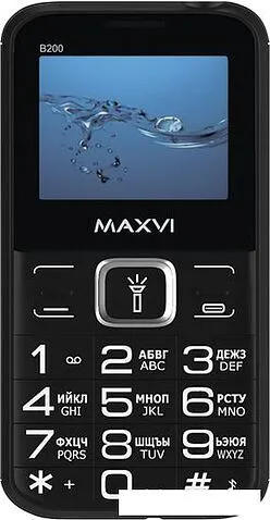 Кнопочный телефон Maxvi B200 (черный)