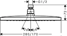 Верхний душ Hansgrohe Croma E 280 1jet 26257000