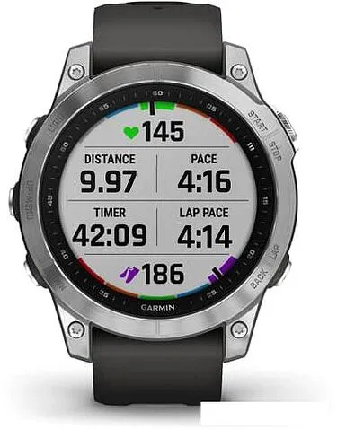 Умные часы Garmin Fenix 7 Solar 47 мм (серебристый/графитовый)
