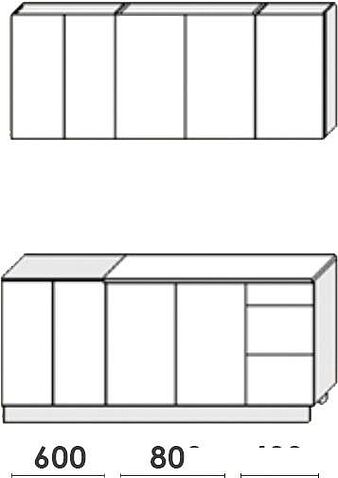 Готовая кухня Артём-Мебель Эльза СН-114 без стекла ДСП 1.8м (дуб крафт белый/дуб крафт табачный)
