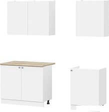Готовая кухня NN мебель КГ-6 1.6м (белый текстурный/тростник) Готовая кухня NN мебель КГ-6 1.6м (белый текстурный/тростник)