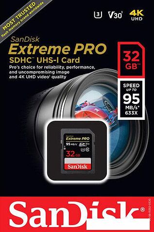 Карта памяти SanDisk Extreme PRO V30 SDHC 32GB [SDSDXXG-032G-GN4IN]