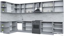 Готовая кухня Интерлиния Берес 1.5x2.7 правая (дуб снежный/серый каспий) Готовая кухня Интерлиния Берес 1.5x2.7 правая (дуб снежный/серый каспий)