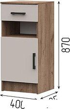 Тумба Стендмебель Машенька ТБ 201 с ящиком (кашемир/дуб крафт табачный)