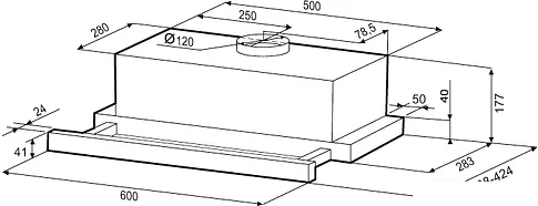 Кухонная вытяжка Krona Kamilla 600 Retro (черный)