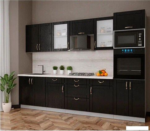 Готовая кухня Интерлиния Мила Крафт 3.0 (дуб английский)