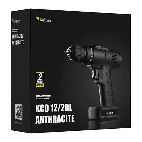 Дрель-шуруповерт Kolner KCD 12/2BL Anthracite (с 1-им АКБ, оснастка, кейс)