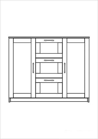 Комод Mio Tesoro Сириус 2 двери и 3 ящика 117x95 2.02.03.340.3 (дуб сонома)
