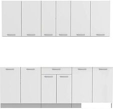 Готовая кухня Интерлиния Мила Лайт 2.2 без столешницы (белый платинум) Готовая кухня Интерлиния Мила Лайт 2.2 без столешницы (белый платинум)