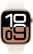 Умные часы Apple Watch Series 10 46 мм (алюминиевый корпус, розовое золото/звездный свет, спортивный силиконовый ремешок S/M) Умные часы Apple Watch Series 10 46 мм (алюминиевый корпус, розовое золото/звездный свет, спортивный силиконовый ремешок S/M)