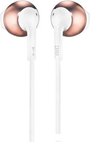 Наушники с микрофоном JBL T205 (розовое золото)