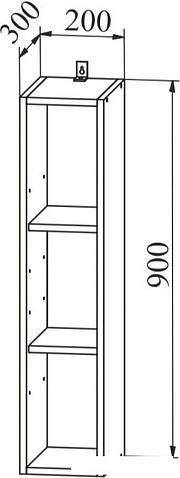 Шкаф навесной ДСВ Тренто ВП 200 левый (серый/белый)