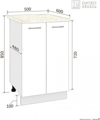 Шкаф напольный Кортекс-мебель Корнелия Лира НШ50р (венге/мадрид)