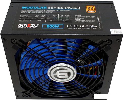 Блок питания Ginzzu MC800