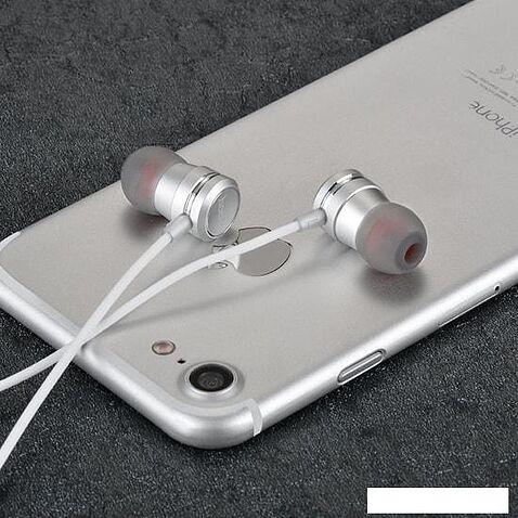 Наушники с микрофоном Hoco M16 (серебристый)