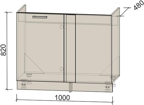 Шкаф напольный Интерлиния Компо НШ108-М.П (персидский жемчуг)