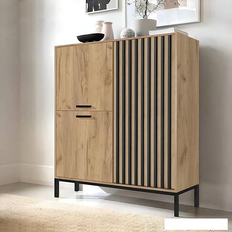 Комод Halmar Lamino KM-2 (дуб крафт/черный)