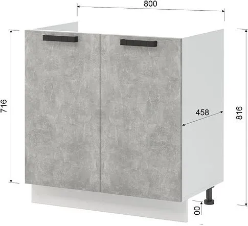 Шкаф напольный Mio Tesoro Пасадена ШНМ 800 (белый/ателье светлое)